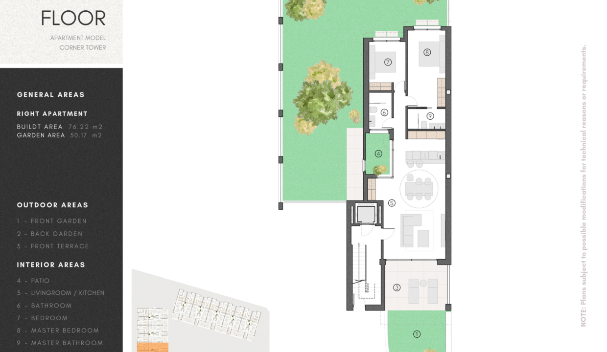 1.Ground floor corner model - Bloque Nº1